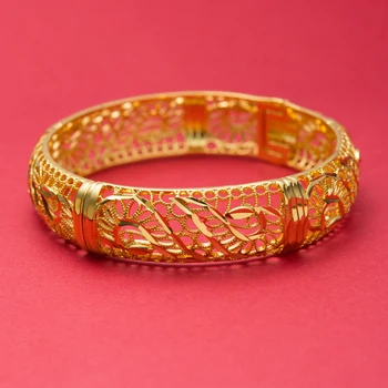 

1PC 24K Bangles Girls Dubai Gold Turkish Egyptian Algeria Indian Moroccan Saudi Gold Bangles Kids banglesFashion Jewelry