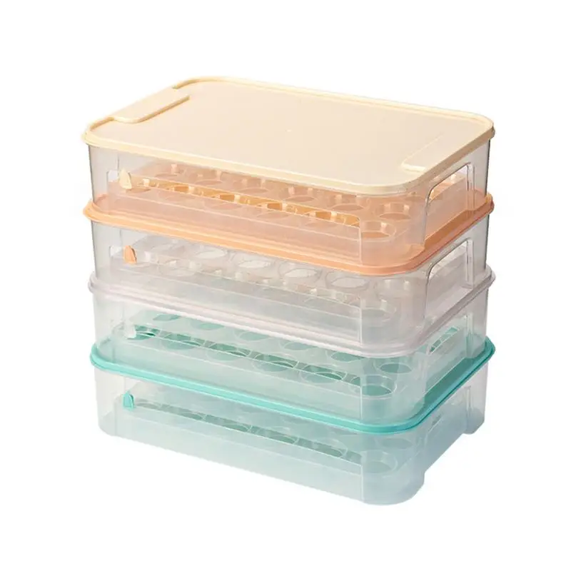 Egg Protective Case Stackable Egg Box Eggs Storage Container with Cover for Home Shop Kitchen