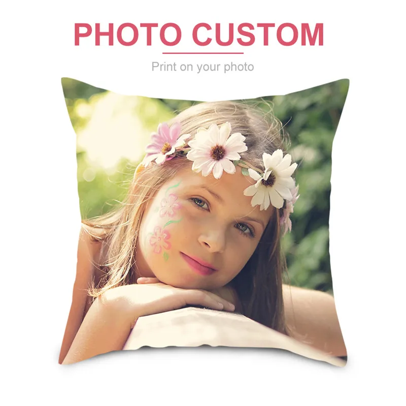 

Fuwatacchi Custom Cushion Cover DIY Customized Throw Pillow Home Decorative Square Printing Pillowcase Sofa Cushion 45*45CM