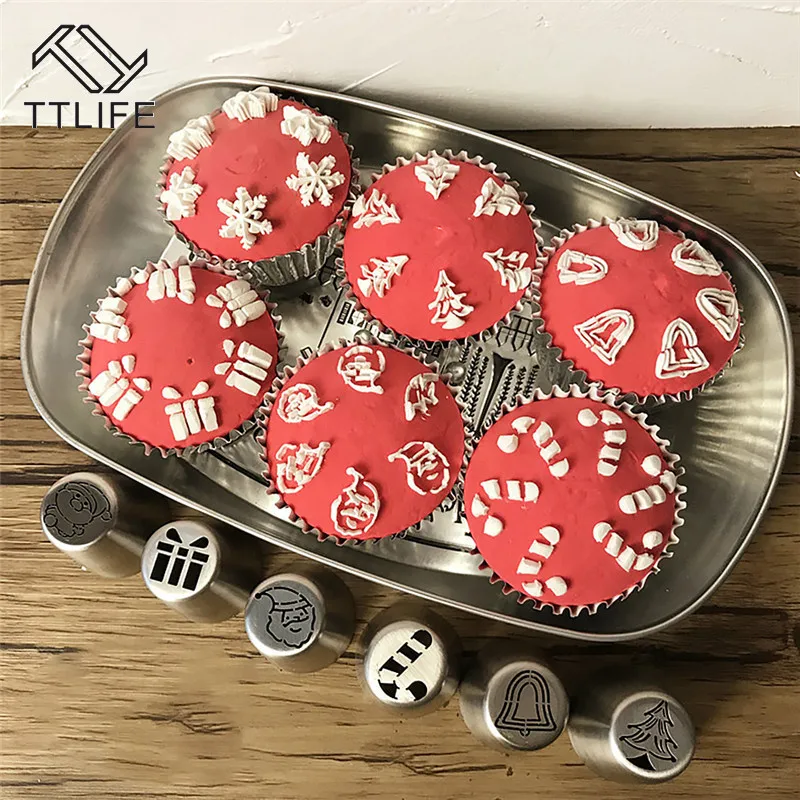 TTLIFE DIY Инструменты для украшения торта, печенья, Рождественская резка, Россия, насадка для обледенения, насадка из нержавеющей стали, насадка для крема, помадка