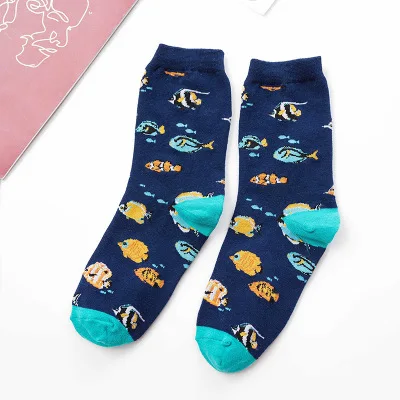 Jerrinut/женские хлопковые Веселые носки с принтом, милые носки с рисунками животных, модные носки с покемонами, 1 пара - Цвет: 2