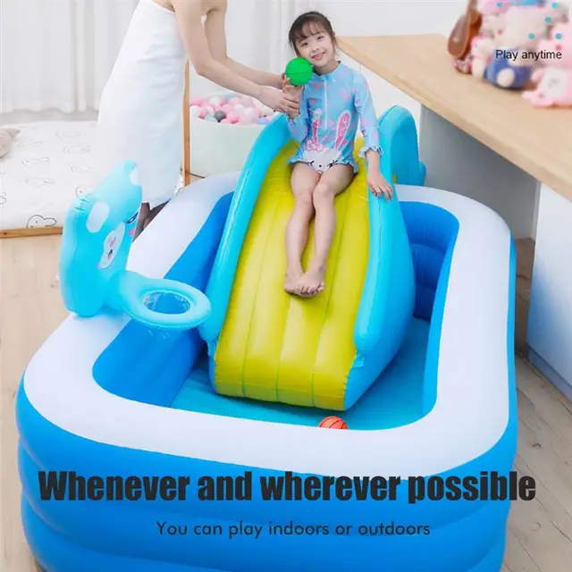 Inflatable Pool Water Slide with Wider Steps Baby bath Toys Kids Swimming Water Play Toy Recreation Facilit for Outdoor Indoor 3