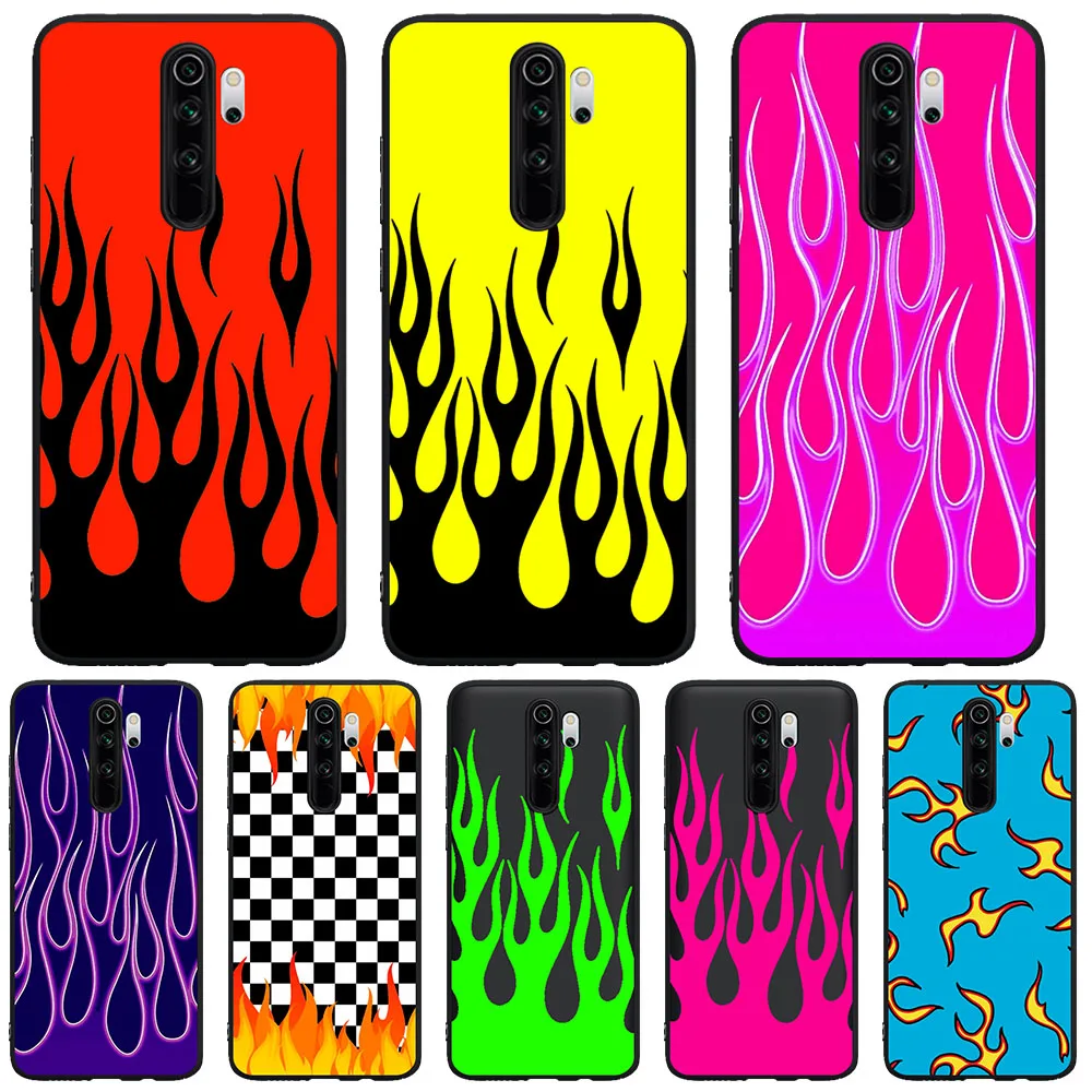 

Fashion red flame soft silicone luxury mobile phone case For Xiaomi Redmi Note 5 6 7 8 Pro K20 K30 Pro mi 9T Pro K30 Capinha