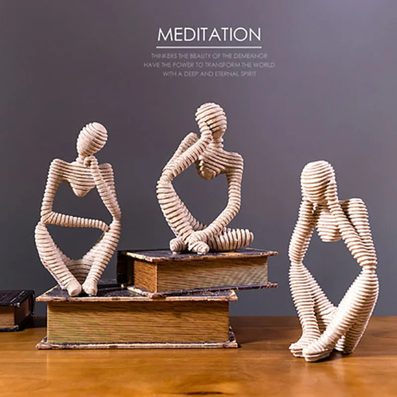 

Creative Resin Abstract Character Model Set Home Decoration Living Room Study Office Art Model Classical Desktop Display Crafts