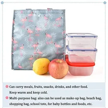 WALFOS узор сумки для обедов для Для женщин для пикника пляжные школьная обувь Фламинго Портативный Ланч сумка-шоппер пищевой контейнер кухонный сумка
