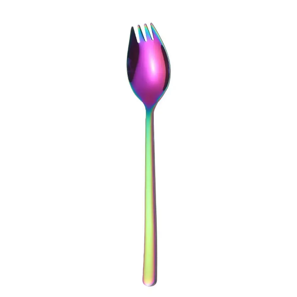 Green Горячая 2 в 1 Многофункциональный Spork Ложка Вилка лапша фруктовый салат кухня ресторан инструмент - Color: Green