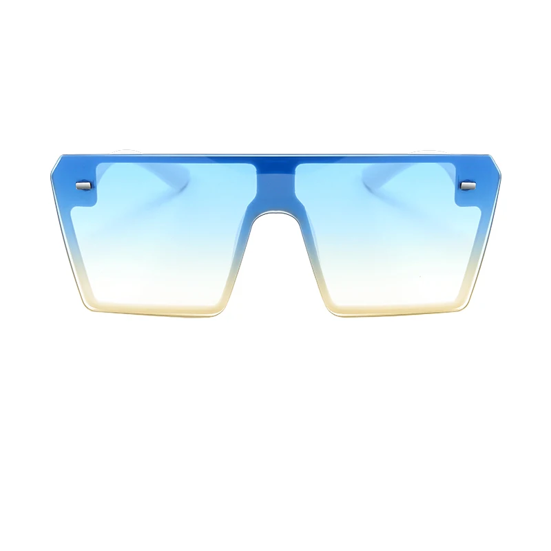 Квадратные Солнцезащитные очки больших размеров для женщин, роскошные брендовые модные плоские красные черные прозрачные линзы, цельные мужские солнцезащитные очки с зеркальным покрытием UV400 - Цвет линз: C3