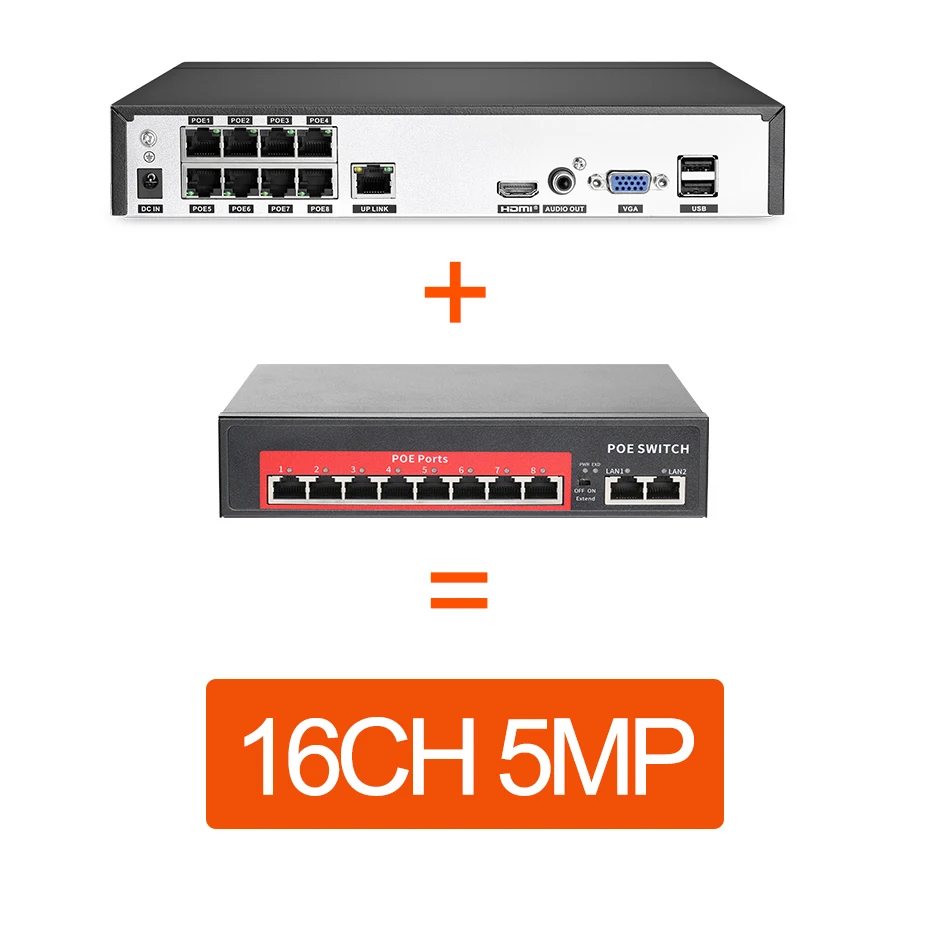 Techege 16CH 5MP аудио запись POE камера безопасности CCTV система 2592x1944 POE NVR Открытый водонепроницаемый комплект видеонаблюдения