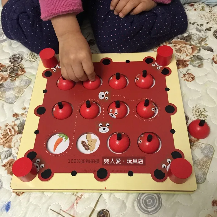 

Wooden Bear Memory Game Children Tabletop Toys Baby Memory Training 23456-Year-Old Taipan Educational