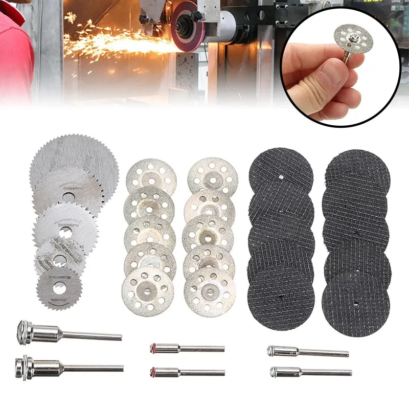 

31Pcs Diamond Resin Cutting Disc Saw Diamond Cutting Disc Blade Grinding Wheel Set For Rotary Tool Power Tools