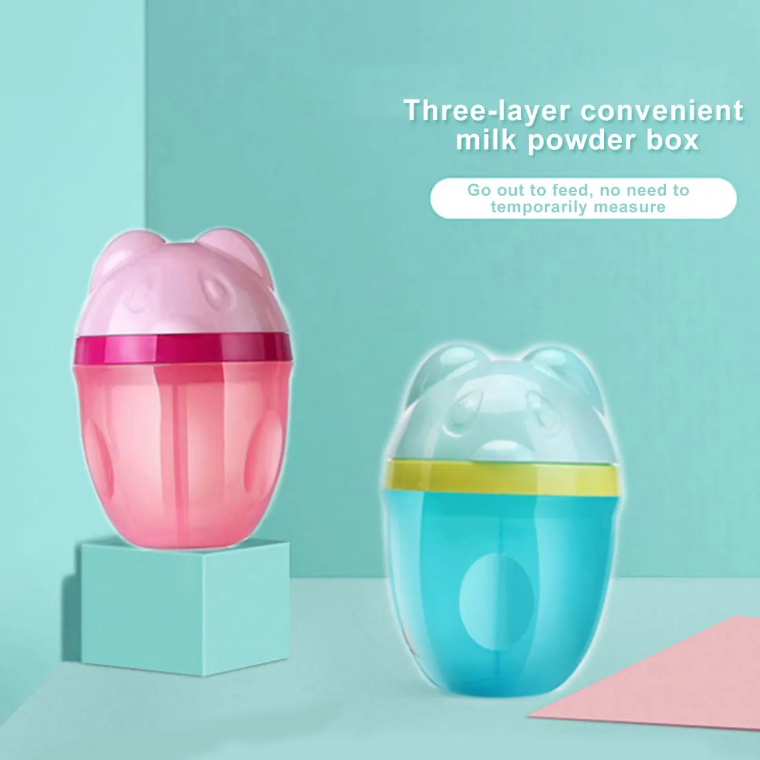 Мультяшный Пингвин детская молочная смесь коробка портативный трехслойная формула диспенсер контейнер для хранения еды миска для кормления малышей
