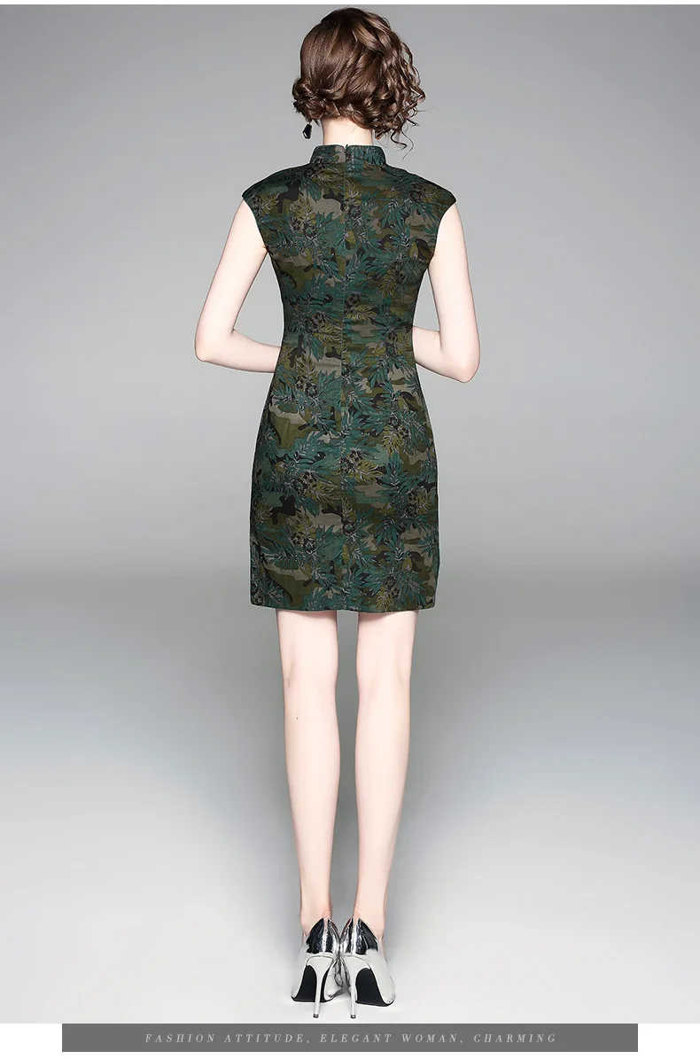 Летнее платье для мамы cheongsam, весна, китайский стиль, сексуальные ретро платья, хлопок, женское элегантное платье-карандаш с принтом, вечерние платья