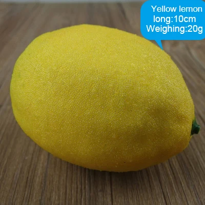 1pcs lemon Искусственные Фрукты Вишня поддельные виноград моделирование оранжевый орнамент Craftware фотографии реквизит для украшения дома детская игрушка - Цвет: 1pcs lemon