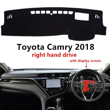 

Taijs right hand drive car dashboard cover for Toyota Camry 2018 with display screen protective dacron auto dashboard mat