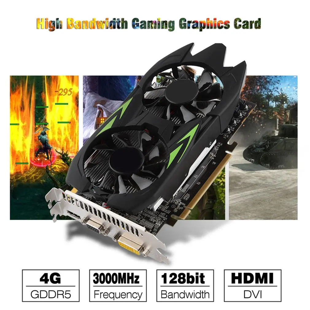  GTX650 TI 4GB GDDR5 128Bit 3000MHz HDMI Graphics Card High Bandwidth DVI Output Gaming Video Card W