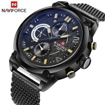

2019New NAVIFORCE Luxury Brand Fashion casual Men's Quartz Date Watches Man Waterproof Clock Men Sport Full Steel Wrist Watch
