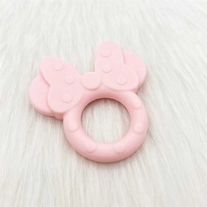 1pcs Mouse Baby Teething Food Grade Cartoon Silicone For Necklaces Baby Teether Toy Nursing Gifts 5
