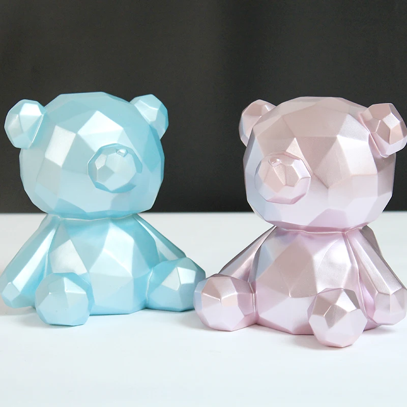 Piggy Bank Children's Cute Piggy Bank Decoration Birthday Gift Geometric Bear Nordic Creative Simple Can Deposit and Take Large- 5