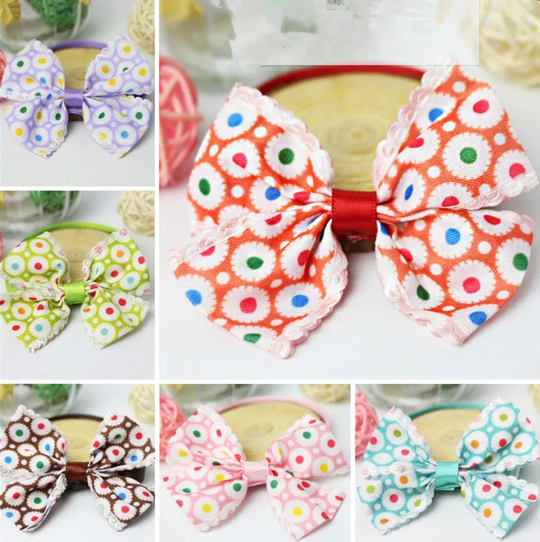 

30/50 X Pet Dog Accessories Spring Flower Colorful Puppy Dog Bow Tie Adjustable Dog Collar Dog Accessoires for Small Dog
