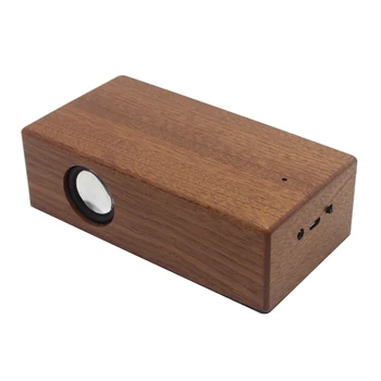 

Home Stereo Sound Retro Audio Outdoor Loudspeaker Mini Wireless Portable Mobile Phone Wooden Induction Speaker Dual Core Magic