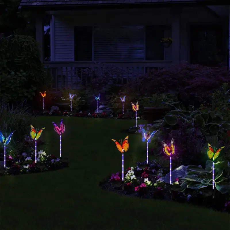 

3pcs 6LED Solar Garden Light Outdoor Waterproof Garden Decor 7 Color Lawn Lamp Aluminum Pole Corrosion-resistant Durable