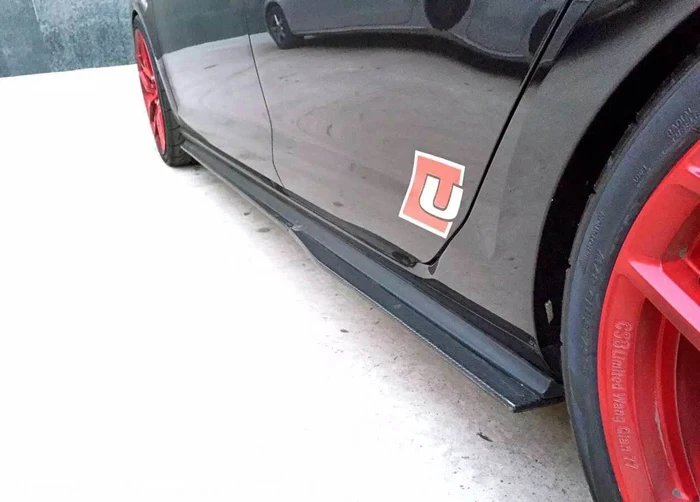 Автомобиль-Стайлинг для Golf 7 GTI Revo стиль углеродное волокно боковая юбка глянцевая отделка дверь шаг панель волокна дрейф гоночный кузов комплект часть