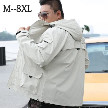 

8XL Plus Size Men's Jacket 2020 New Oversized Casual Style Men's Loose Hooded Clothing