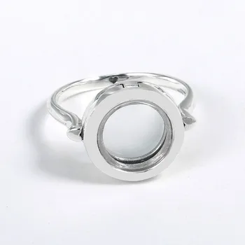 

Free Shipping Real 925 Sterling Silver Ring Signature Floating Locket Ring For Women Wedding Party Gift Fashion Jewelry