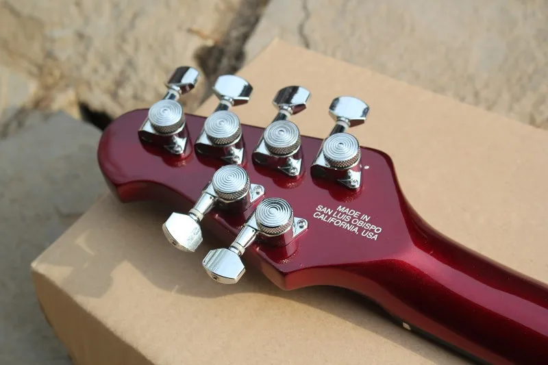 Высокое качество Musicman JP электрогитары, Пламя клен Джон Петруччи Подпись music man металлик красная электрическая гитара-15-625