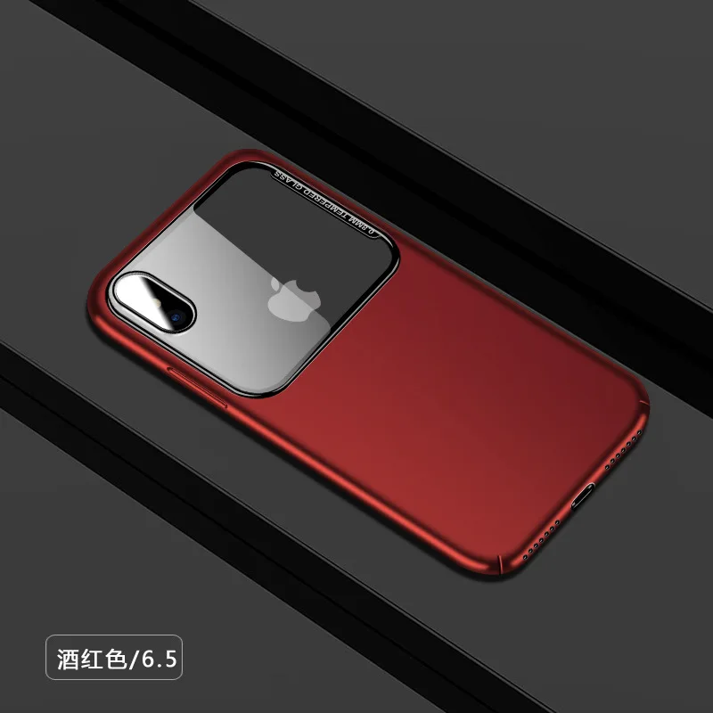 Закаленное стекло чехол для iPhone 7 8 6 6s Plus высококачественная прозрачная Мягкая силиконовая стеклянная крышка для iPhone X XR XS Max чехлы - Цвет: Red