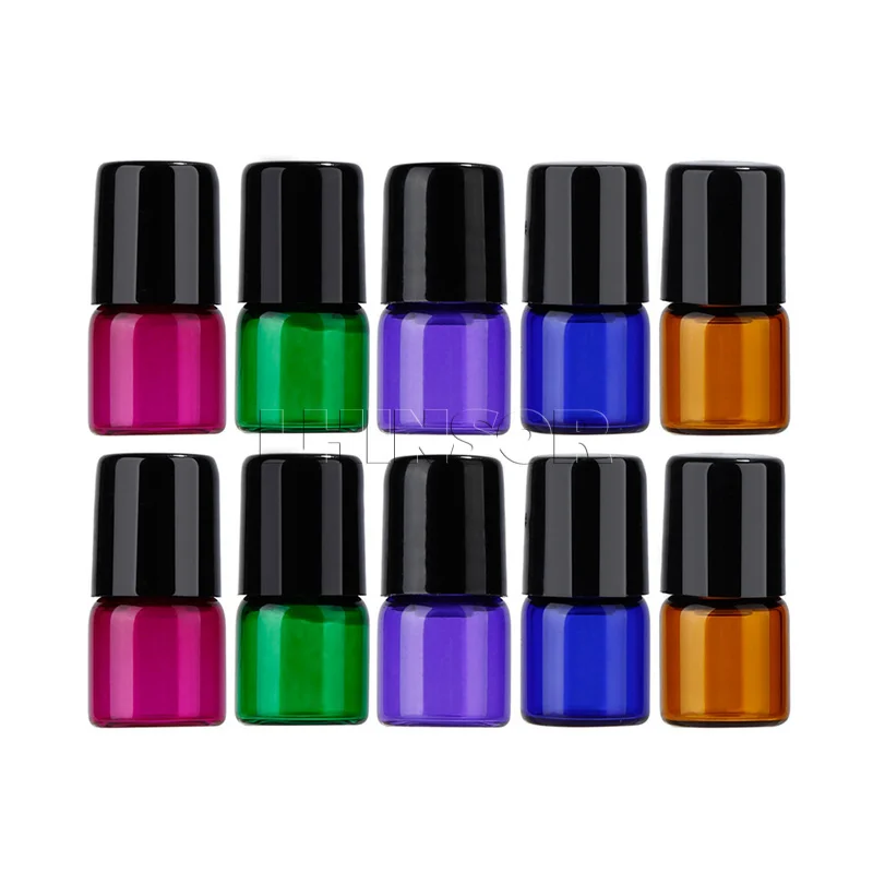 50 шт./упак. 1 мл 2 мл 3 мл 5 красочные Стекло роликовые на бутылках, Doterra емкости для образцов бутылка флаконы для эфирных масел с роликом мяча