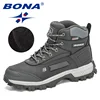 BONA 2022 New Arrival Pro-Mountain Ankle Hiking Boots Men Outdoor Sports Plush Warm High Top Walking Training Footwear Masculino ► Photo 3/6