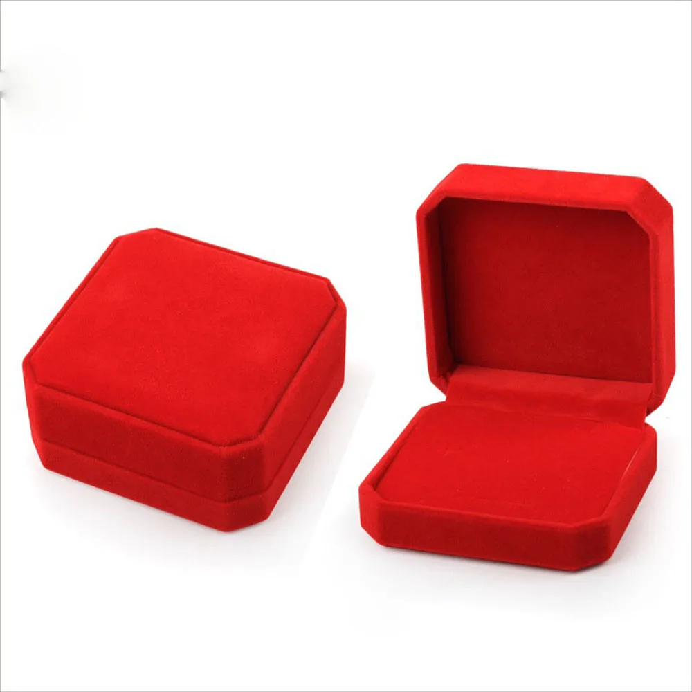 2 1Pc Jewelry Box Fashion Velvet For Rings Earring Necklace Set Jewelry Display Square Geometric Packaging Boxes Gift Decoration - Цвет: 2