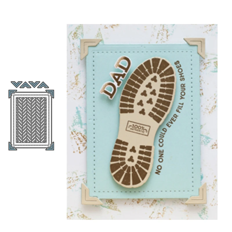 

JC Footprint Background Frame Rectangle Metal Cutting Dies DIY for Scrapbooking Handmade Stencil Craft Mold Mould Model Decor