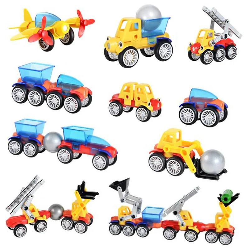 56 шт. магнитные блоки игрушки машинки палочки металлические шарики Магнитный