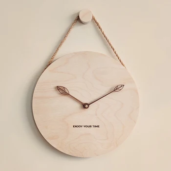 

Nordic Simple Wooden Wall Clock Modern Design Kitchen 3D Decoration Wall Clock Leaves Branches Hanging Watch Home Decor
