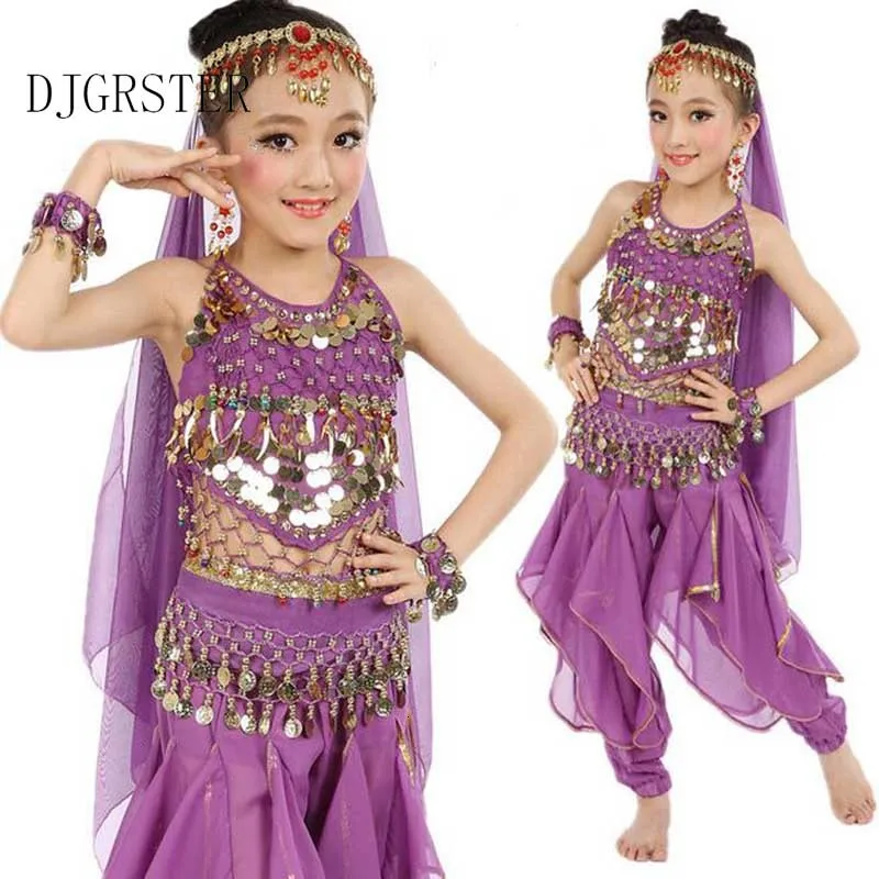 DJGRSTER Girls Belly Dance Costume Child Bollywood Dance Costumes Bellydancer Children Indian Clothing Dresses Kids Bellydance (2)