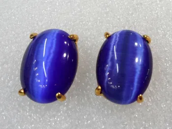 

lady's beautiful blue opal bead stud earring good