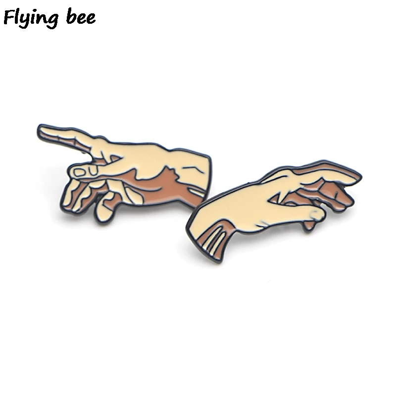 Flyingbee 2 шт./компл. создание Adam брошь и булавка классные руки эмаль шпильки значок рубашка шпильки с отворотом бижутерия X0447