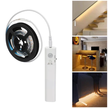 

1/2/3 Meters LED Waterproof Lamp Strip Motion Sensor Auto On/off With Battery Box Kitchen Night Lamp Cabinet Light Strip New