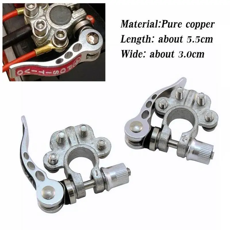2 PCS Quick Disconnect Car Battery Main Cable Post Terminal Shut-off Connectors for 12v 6v 24v Boat Race Car UTV Tractor Truck