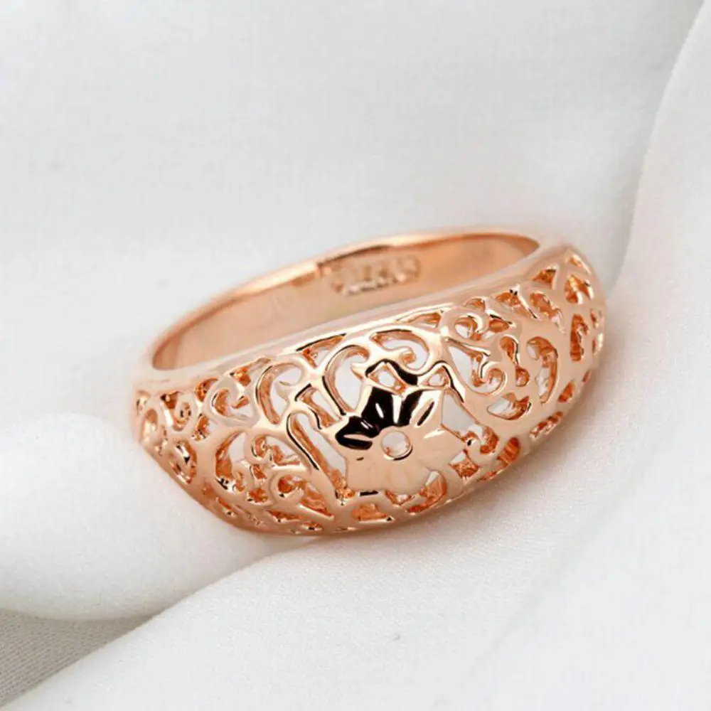 FDLK    Beautiful Totem Rose Flower Hollowing Craft Ring Women Fashion Jewelry Gifts ► Photo 2/6