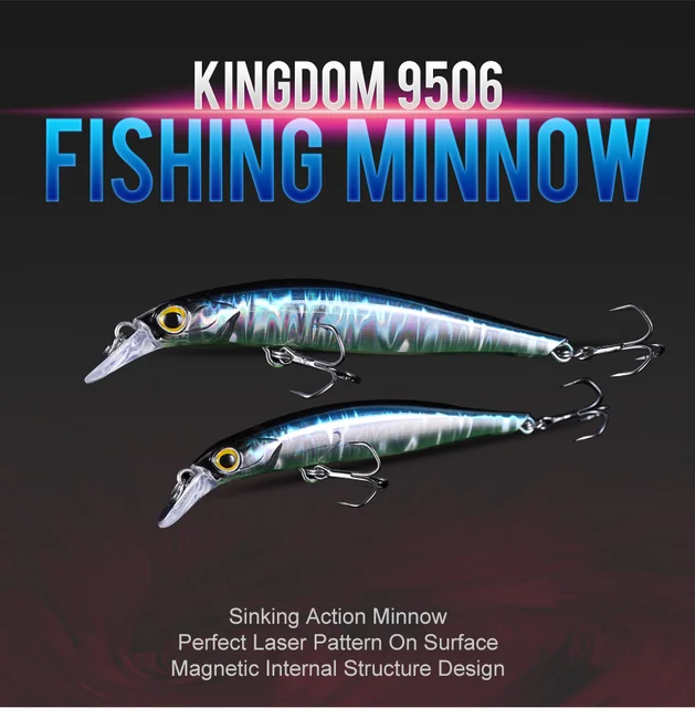 Kingdom Hear 2.8kingdom Kingart Sinking Minnow Lures 60-105mm For