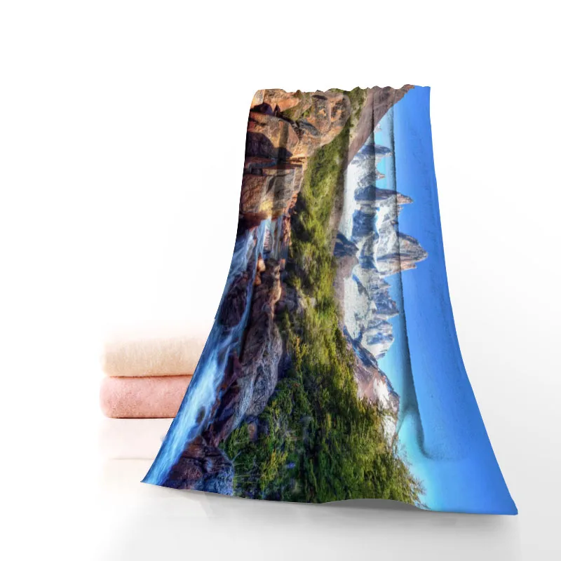 

Hot Custom Rivers Mountains Towel Printed Cotton Face/Bath Towels Microfiber Fabric For Kids Men Women Shower Towels