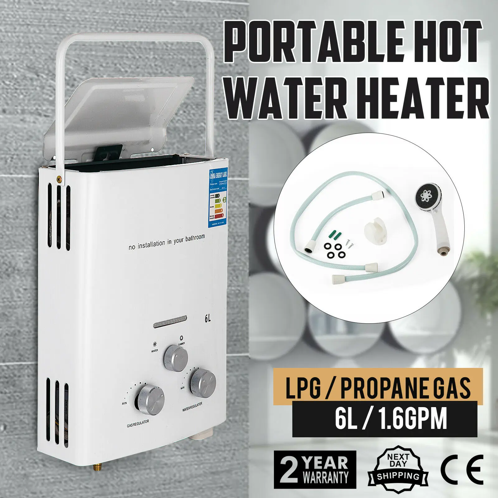 6L LPG Propane Gas Durchlauferhitzer Wasserboiler 1.6GPMWoodworking