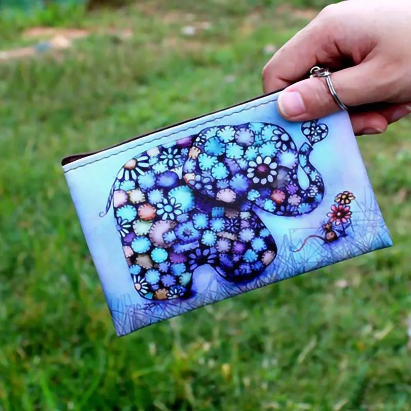 Сова Слон 3D кошелек для монет женский мультфильм нулевой кошелек Дамский клатч для монет кошелек женский на молнии Кошелек для монет сумка - Цвет: 2