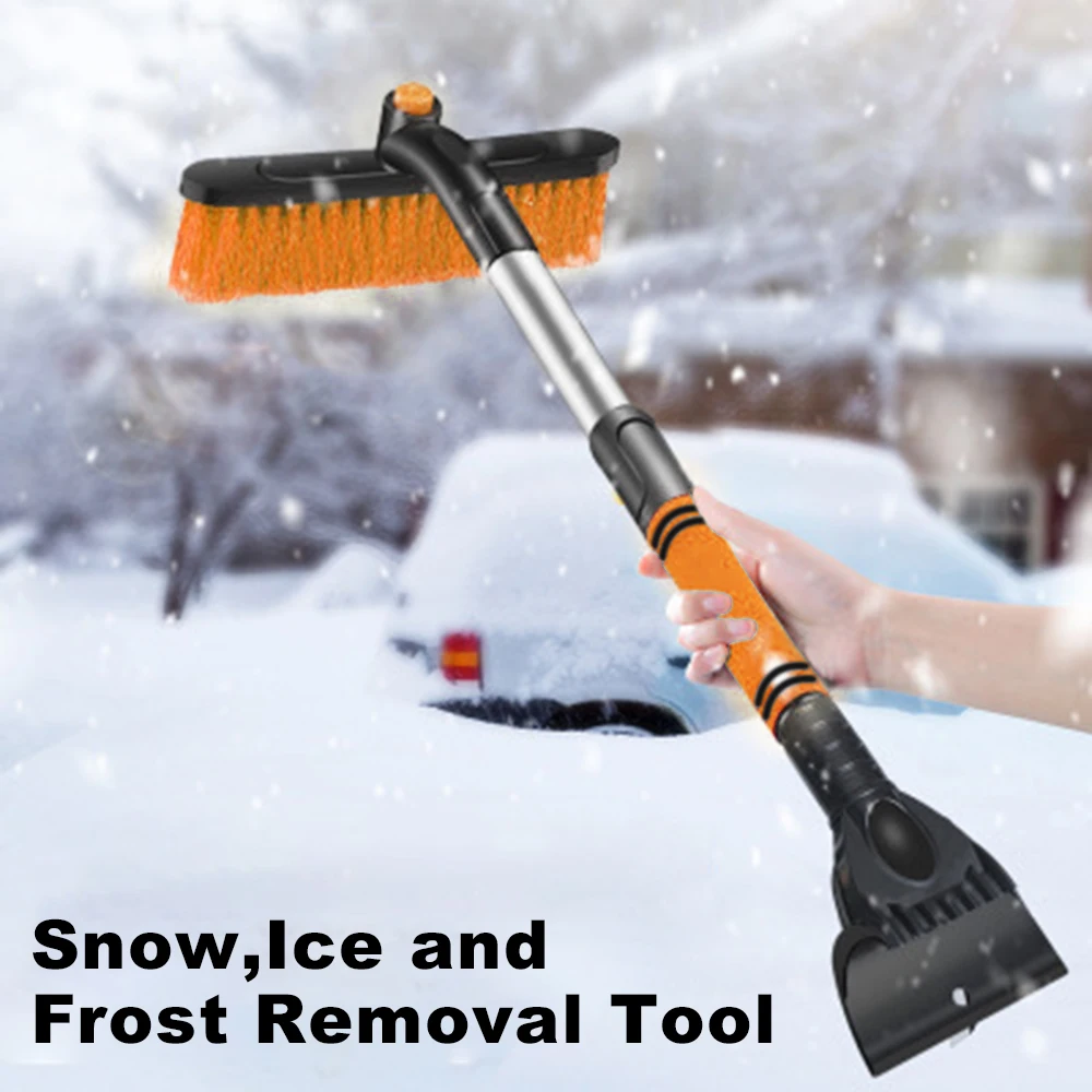 Snow Ice Removal Shovel Winter Scraper Snow Brush Detachable Telescopic Handle 