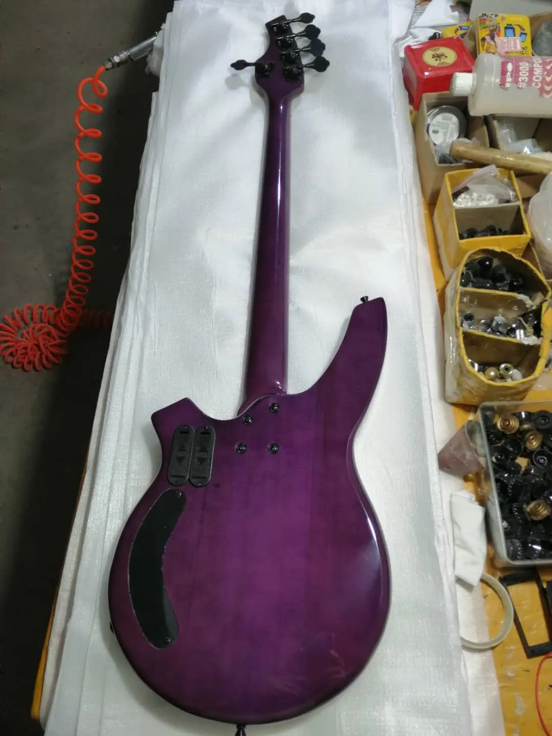Электрическая бас гитара M Bongo фиолетового цвета 5 струн HH активные звукосниматели активная Электроника, индивидуальные, paypal доступны! Bs-30