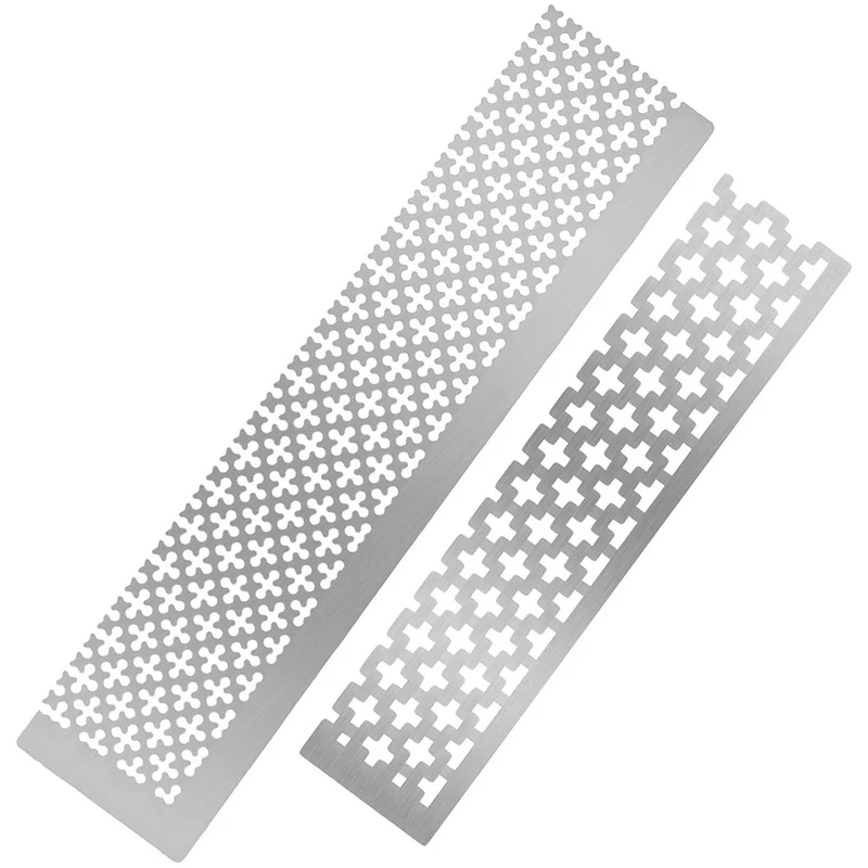 2Pcs Square & Round 5D Diamond Painting Ruler Diamond Drawing Tool with 250  and 699 Blank Grids for Full Partial Drills