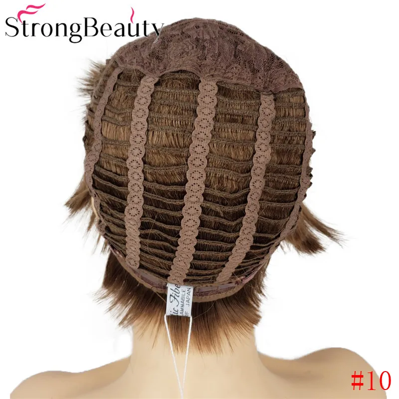 StrongBeauty короткие прямые синтетические парики натуральный коричневый парик женские волосы 3 цвета на выбор